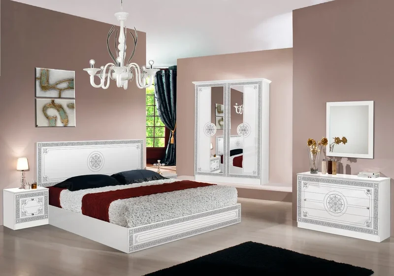 Chambre versace pas cher blanc LUNA
