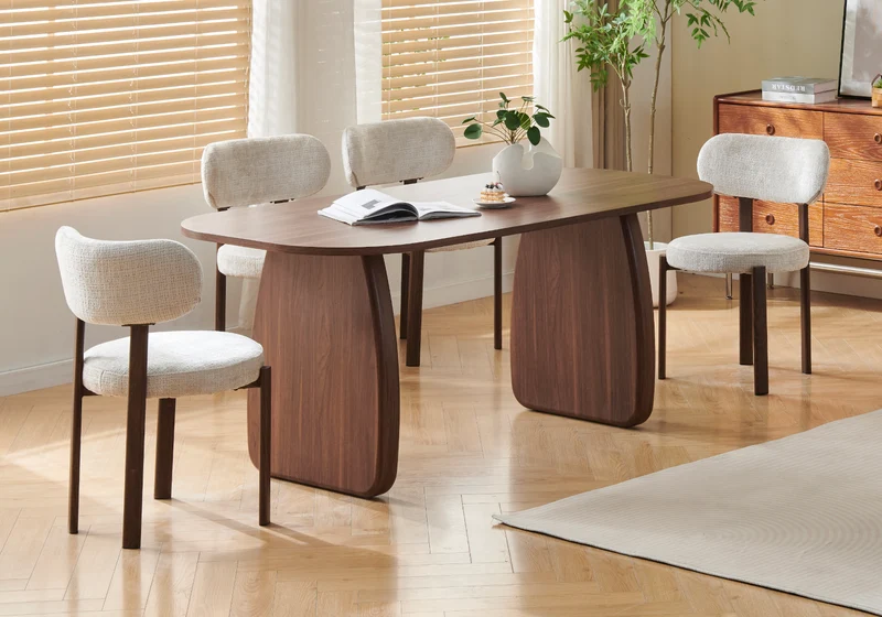 Ensemble table ovale et 4 chaises Japandi - Kuro