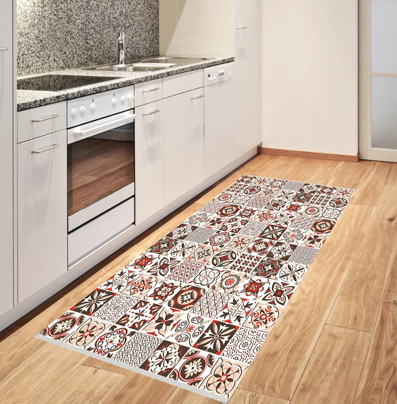Tapis de Cuisine Carreaux de Ciment