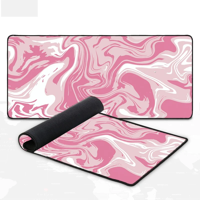 Tapis de souris XXL vague rose abstrait