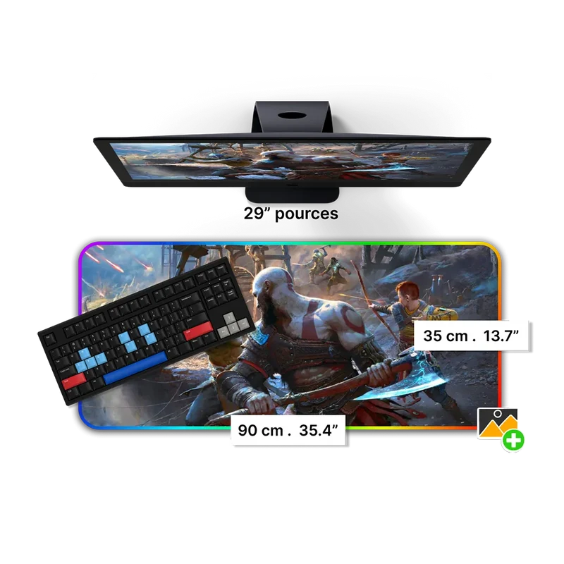 Tapis de Souris Personnalisable RGB 90x35 cm