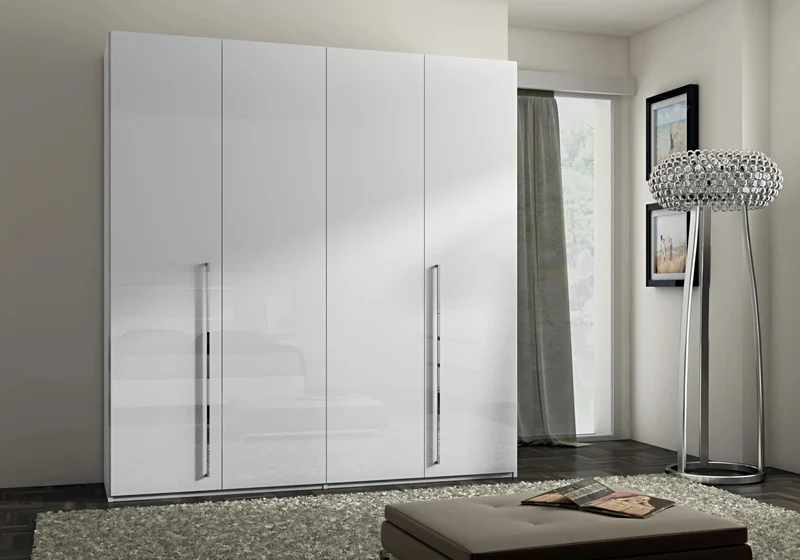 Armoire 2 à 6 portes battantes blanc laqué - Bianca