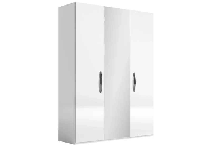 Armoire 3 à 6 portes blanc laqué avec miroir - Anna