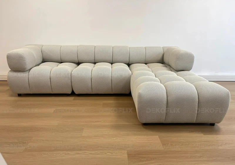 Canapé angle modulable tissu beige - Alen