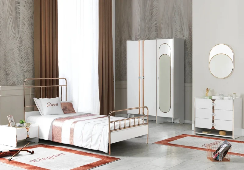 Ensemble chambre jeune métal doré ELEGANT