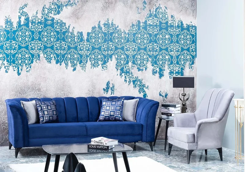 Ensemble canapé modern bleu marine BODRUM