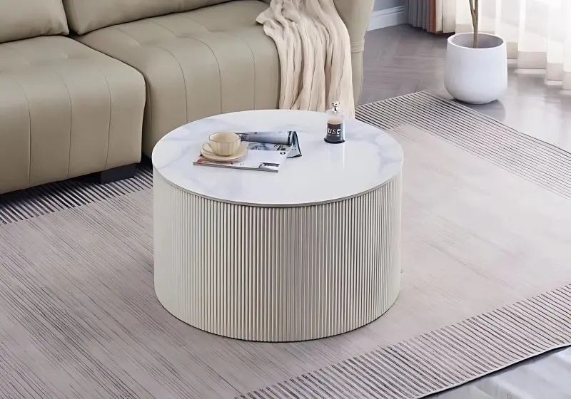 Table basse céramique marbre blanc - Nika