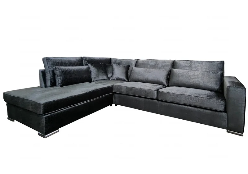 Canapé angle croco anthracite - Lea