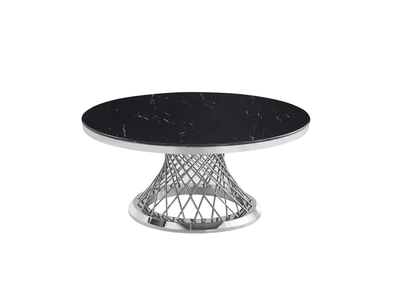 Table basse ronde marbre noir - Luc