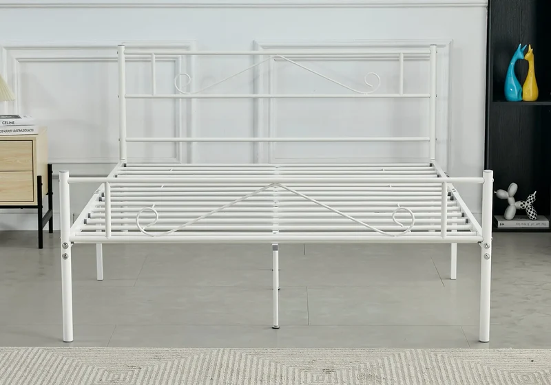 Lit pas cher en métal blanc - Eco