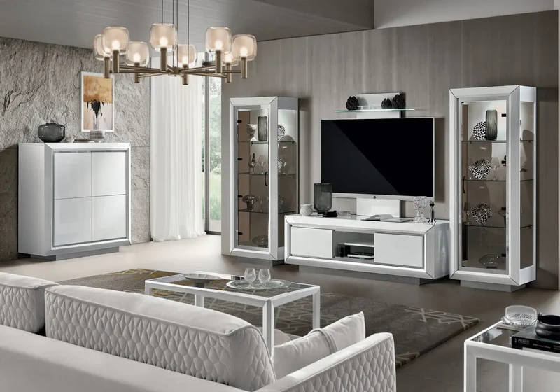 Ensemble meuble TV blanc PURA