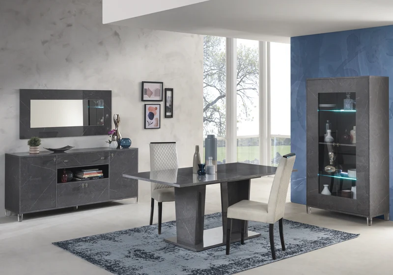 Salle à manger design marbre gris – VITTORIA