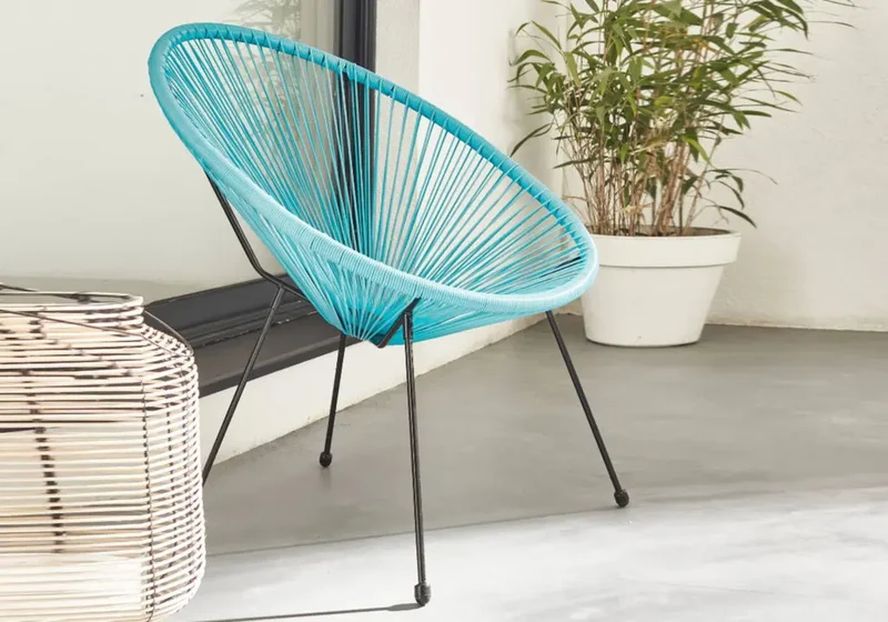 Fauteuil extérieur intérieur bleu - Rosy
