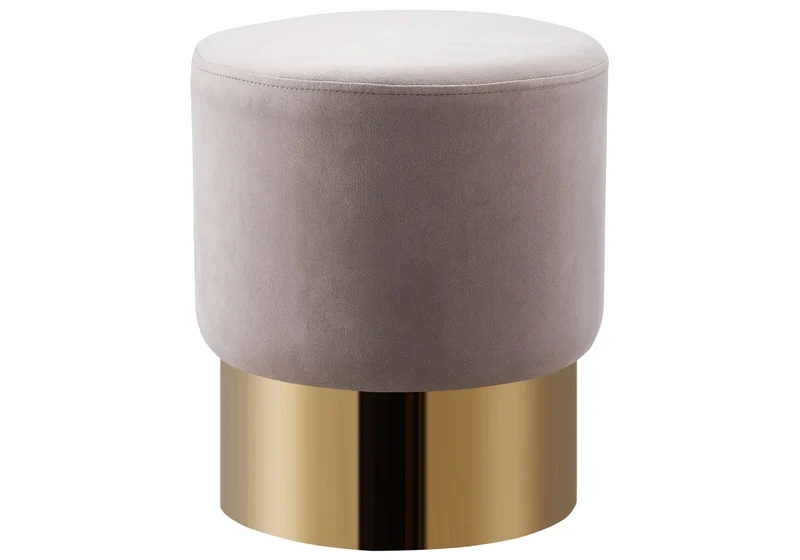 Pouf doré velours moka - Lisy