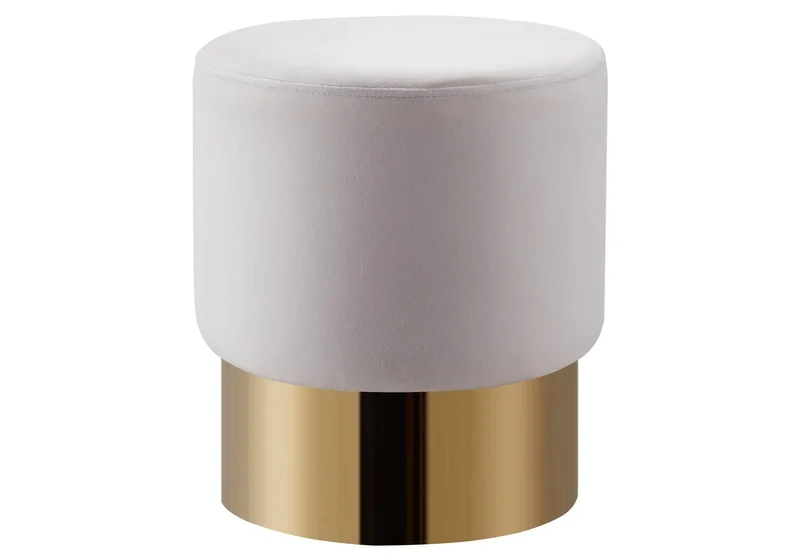 Pouf doré velours beige - Lisy