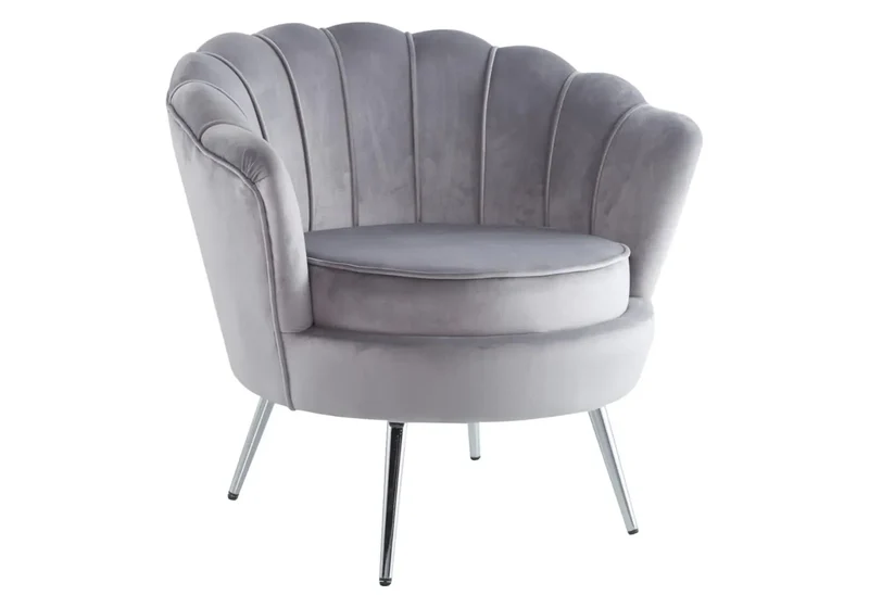 Fauteuil coquillage velours gris - Nymea