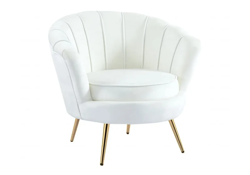 Fauteuil coquillage doré écru - Nymea