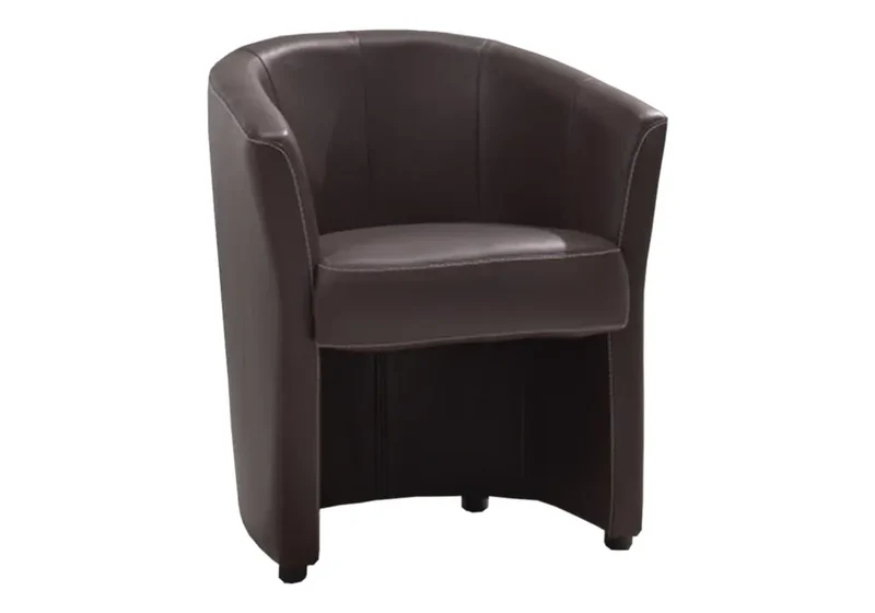 Fauteuil cabriolet en cuir marron - Antoine