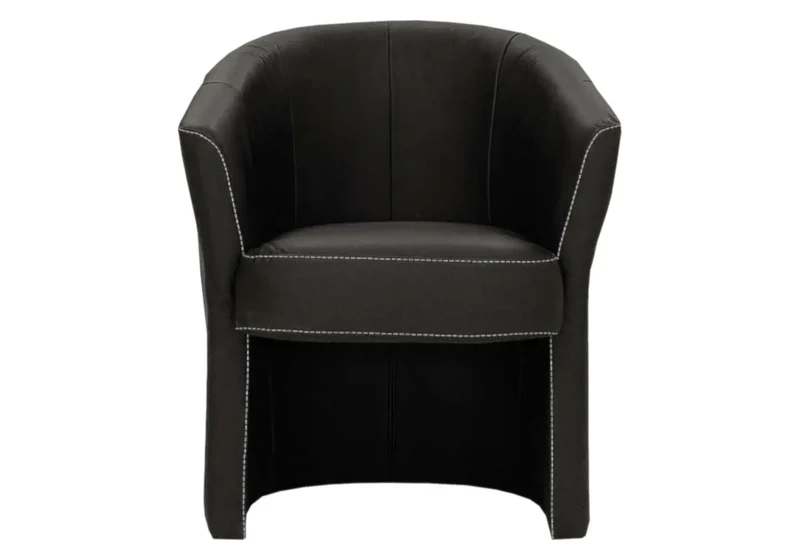 Fauteuil cabriolet en cuir noir - Antoine
