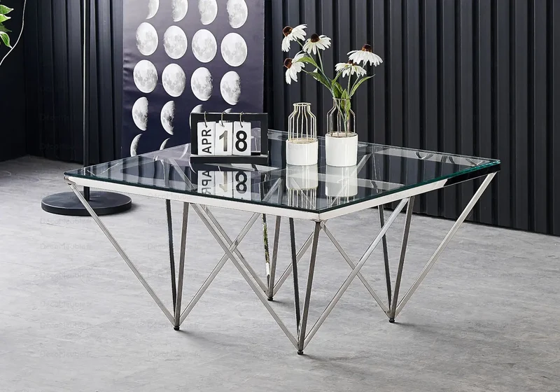 Table basse carrée en verre design - Gusta