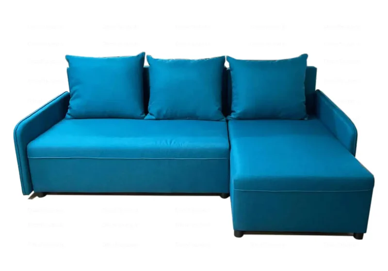Canapé angle convertible-lit bleu - Stely