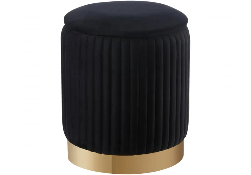 Pouf velours noir coffre - Iris