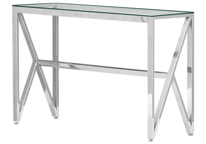 Console argentée en verre - Jessy