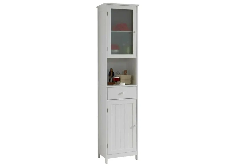 Meuble colonne rangement blanc - Cira