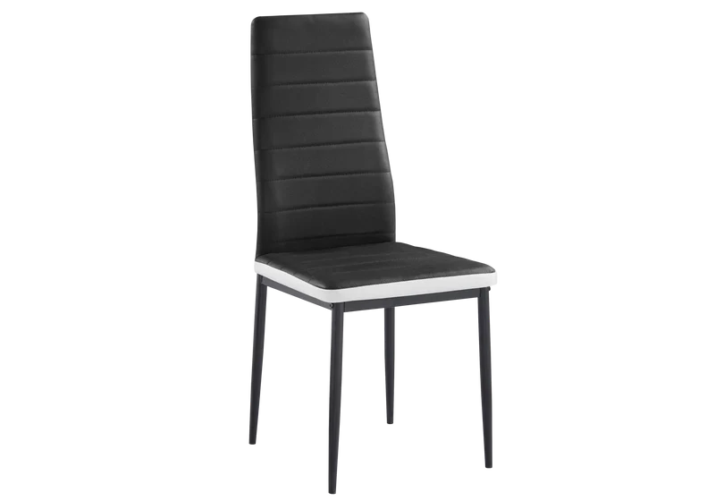 Lot de 6 chaises simili-cuir noir blanc - Alto