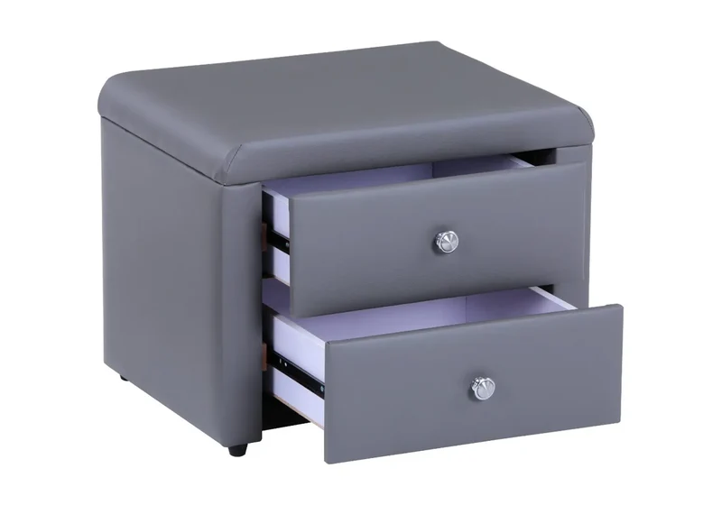 Table de chevet simili gris - Anis