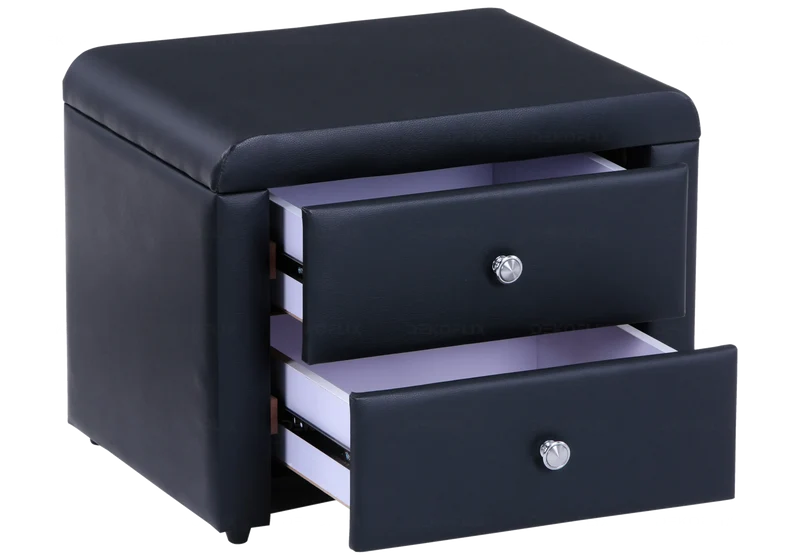 Table de chevet simili noir - Anis