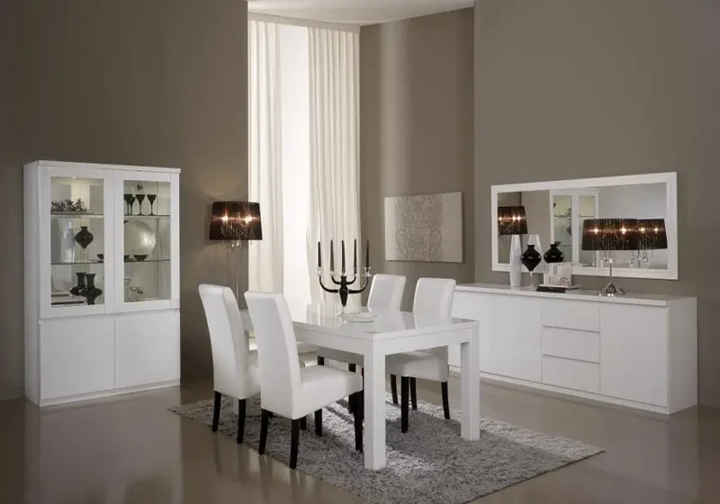 Salle à manger laqué blanc led ROMA
