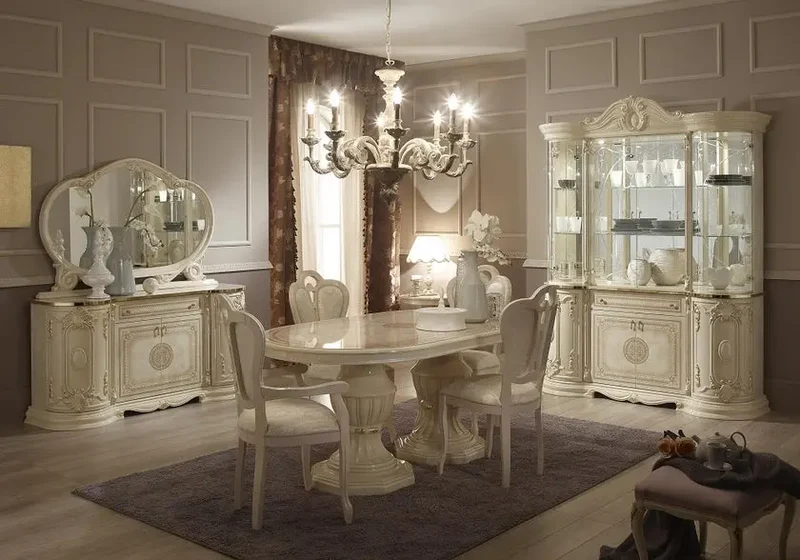 Meubles salle à manger laqué beige GRETA