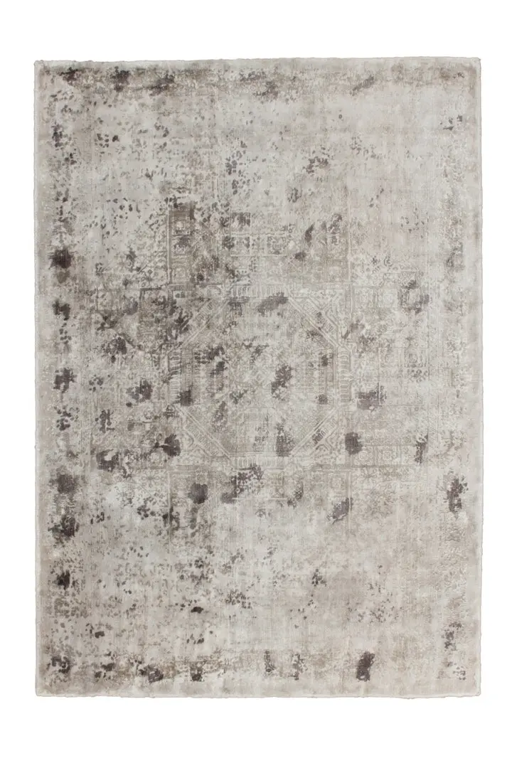 Tapis vintage tissé main argent SILK